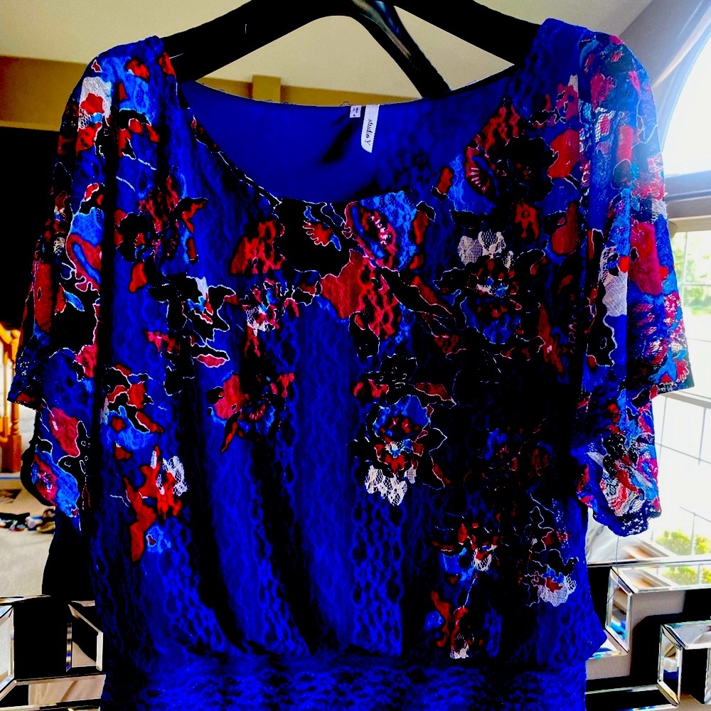NEW, Macys Studio Y Lace Lined Top! Gorgeous! 🌻🌻🌻🌻🌻